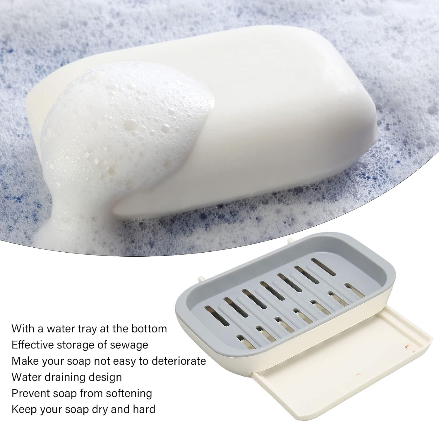 8422 Bathroom Soap Holder, Soap Dish Container, Soap Case for Water Draining, Soap Holder Tray with Adhesive Sticker 8422 Bathroom Soap Holder, Soap Dish Container, Soap Case for Water Draining, Soap Holder Tray with Adhesive Sticker